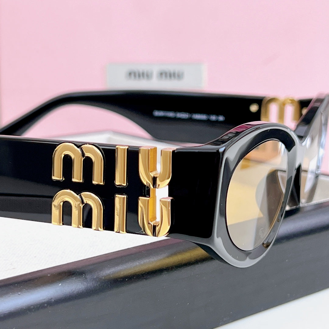 LOGO SMU 11WS SUNGLASSES 575894 IN BLACK ACETATE BROWN LENS