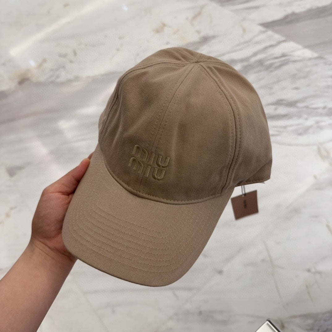 MM BASEBALL CAP IN BEIGE FABRIC EMBROIDERED LOGO STYLE 8