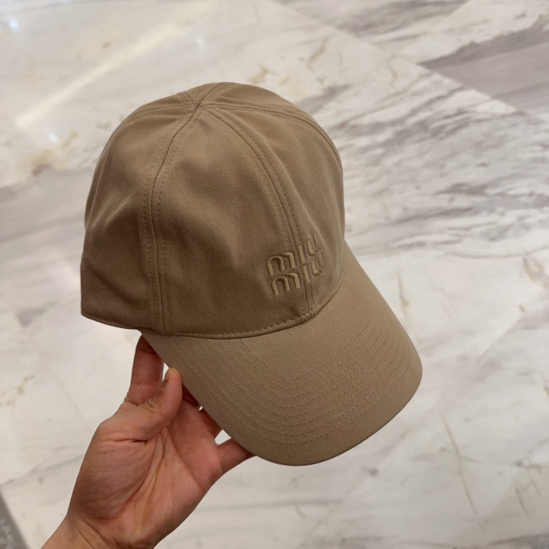 MM BASEBALL CAP IN BEIGE FABRIC EMBROIDERED LOGO STYLE 8