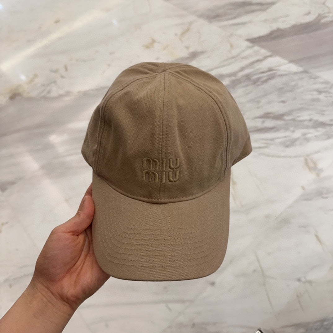MM BASEBALL CAP IN BEIGE FABRIC EMBROIDERED LOGO STYLE 8