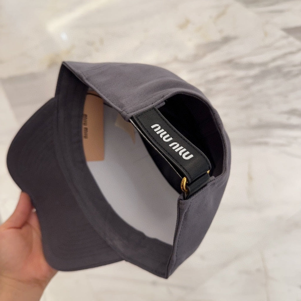 MM BASEBALL CAP IN GREY FABRIC EMBROIDERED LOGO STYLE 2