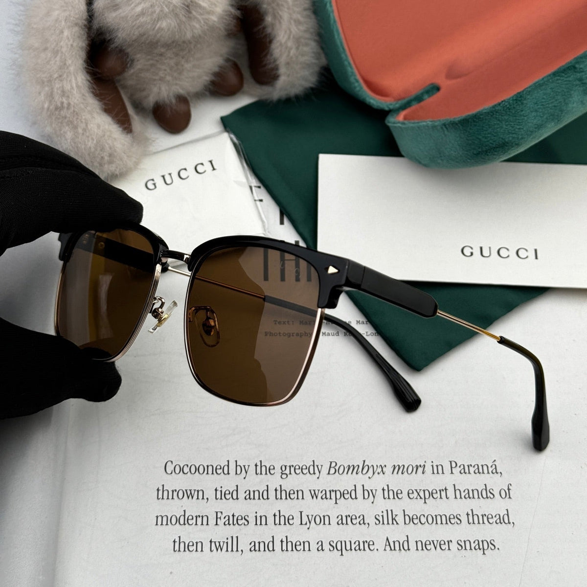 RECTANGULAR FRAME SUNGLASSES G7637 IN METAL AND ACETATE