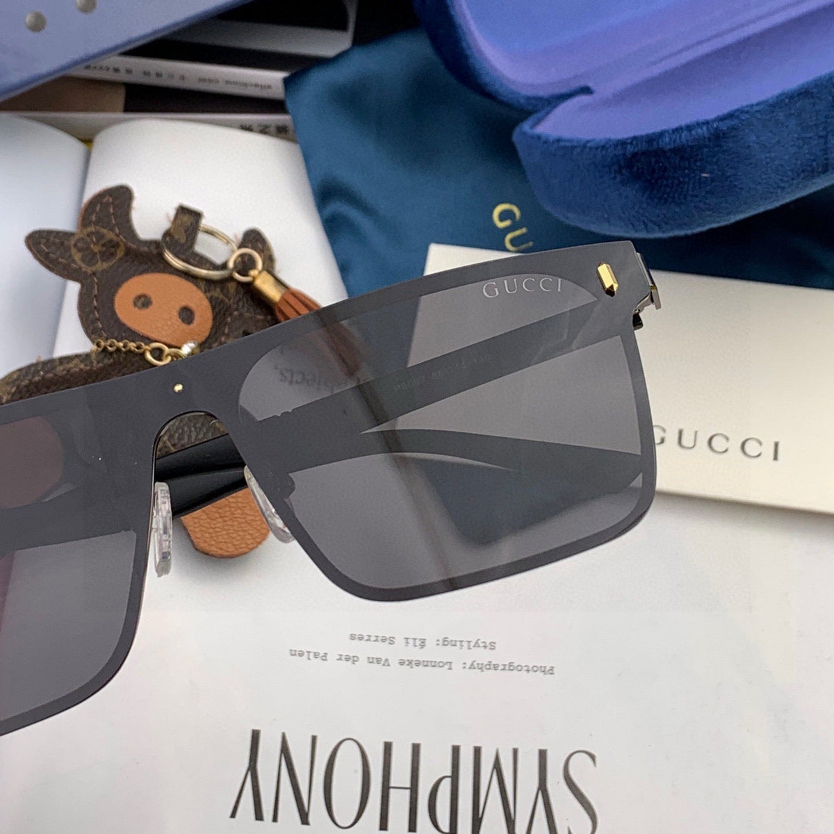 RECTANGULAR FRAME SUNGLASSES G7809 IN METAL