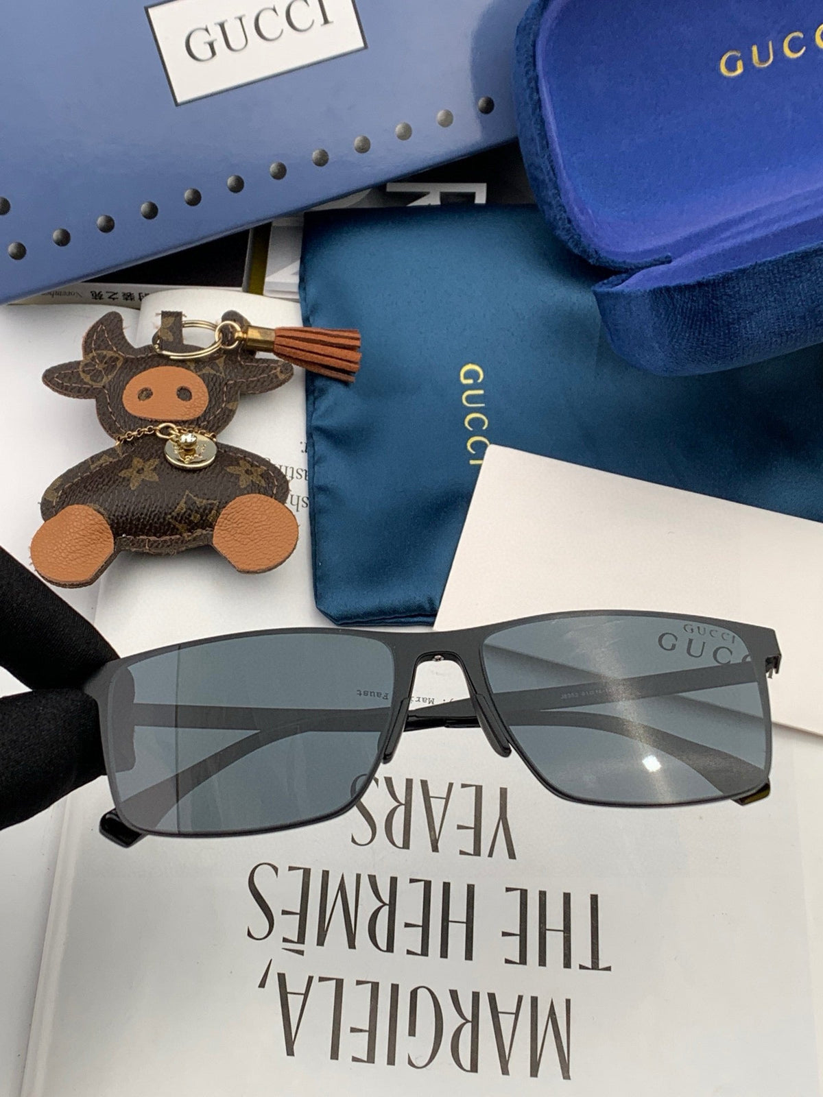 RECTANGULAR FRAME SUNGLASSES G2805 IN METAL