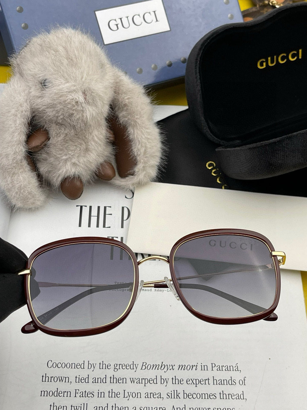 SQUARE FRAME SUNGLASSES G2242 IN ACETATE AND METAL