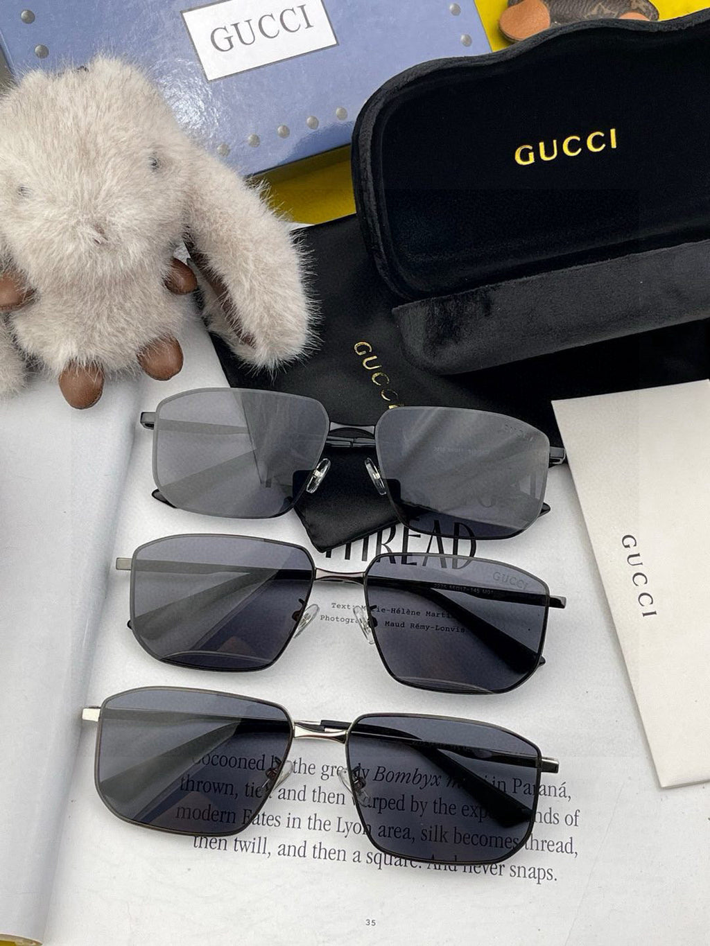 RECTANGULAR FRAME SUNGLASSES G5227 IN METAL