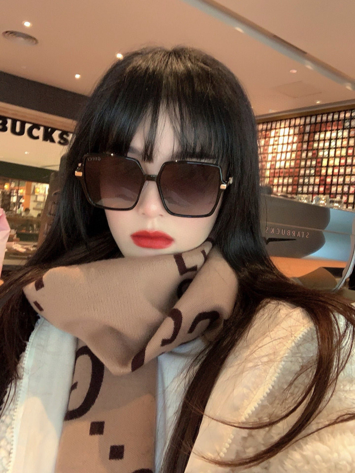 OVERSIZED SQUARE FRAME SUNGLASSES G1307 IN ACETATE AND METAL
