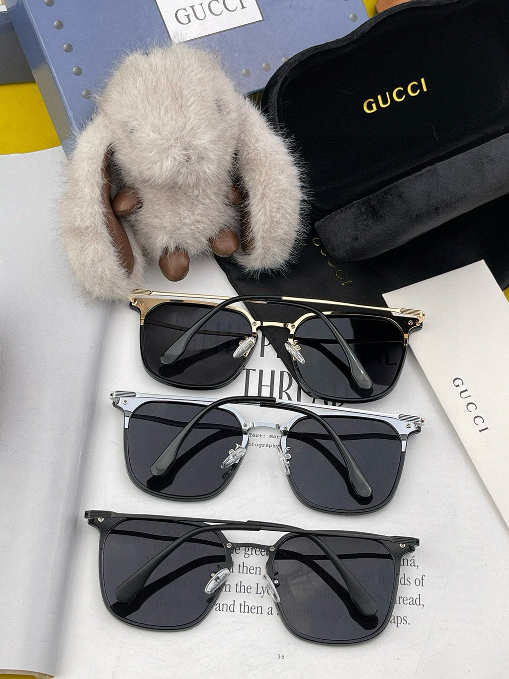 SQUARE FRAME SUNGLASSES G81937 IN ACETATE AND METAL