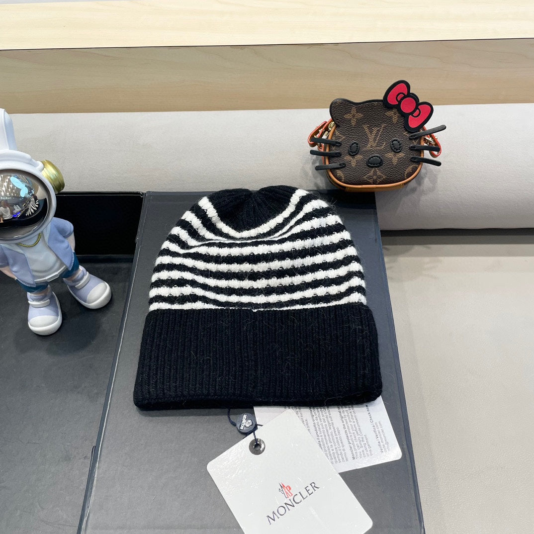 BEANIE HAT IN STELL BLACK MIX WHITE CASHMERE 436730