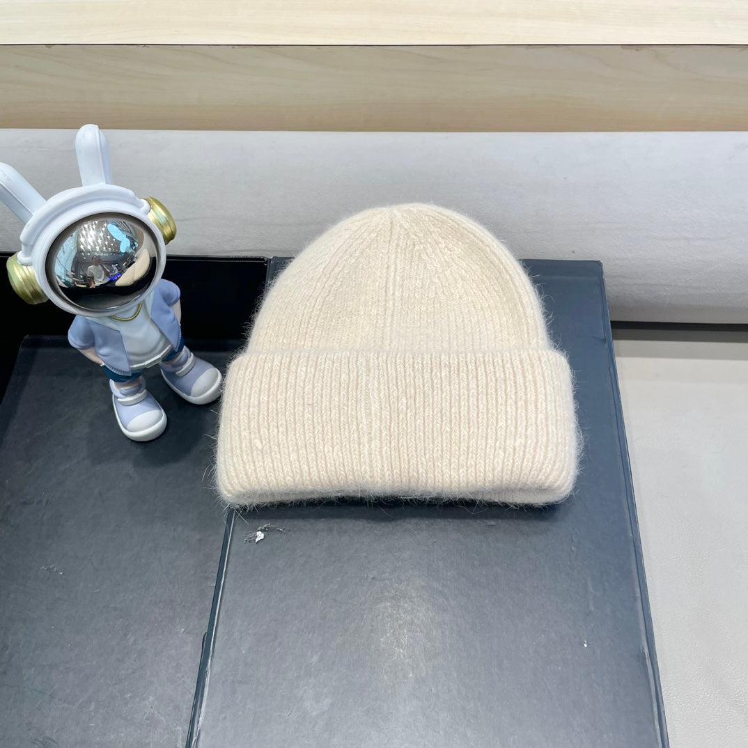 BEANIE HAT IN BISQUE BEIGE WOOL 438122