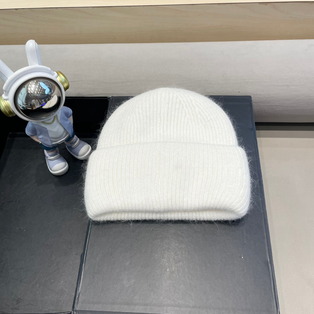 BEANIE HAT IN WHITE WOOL 438126