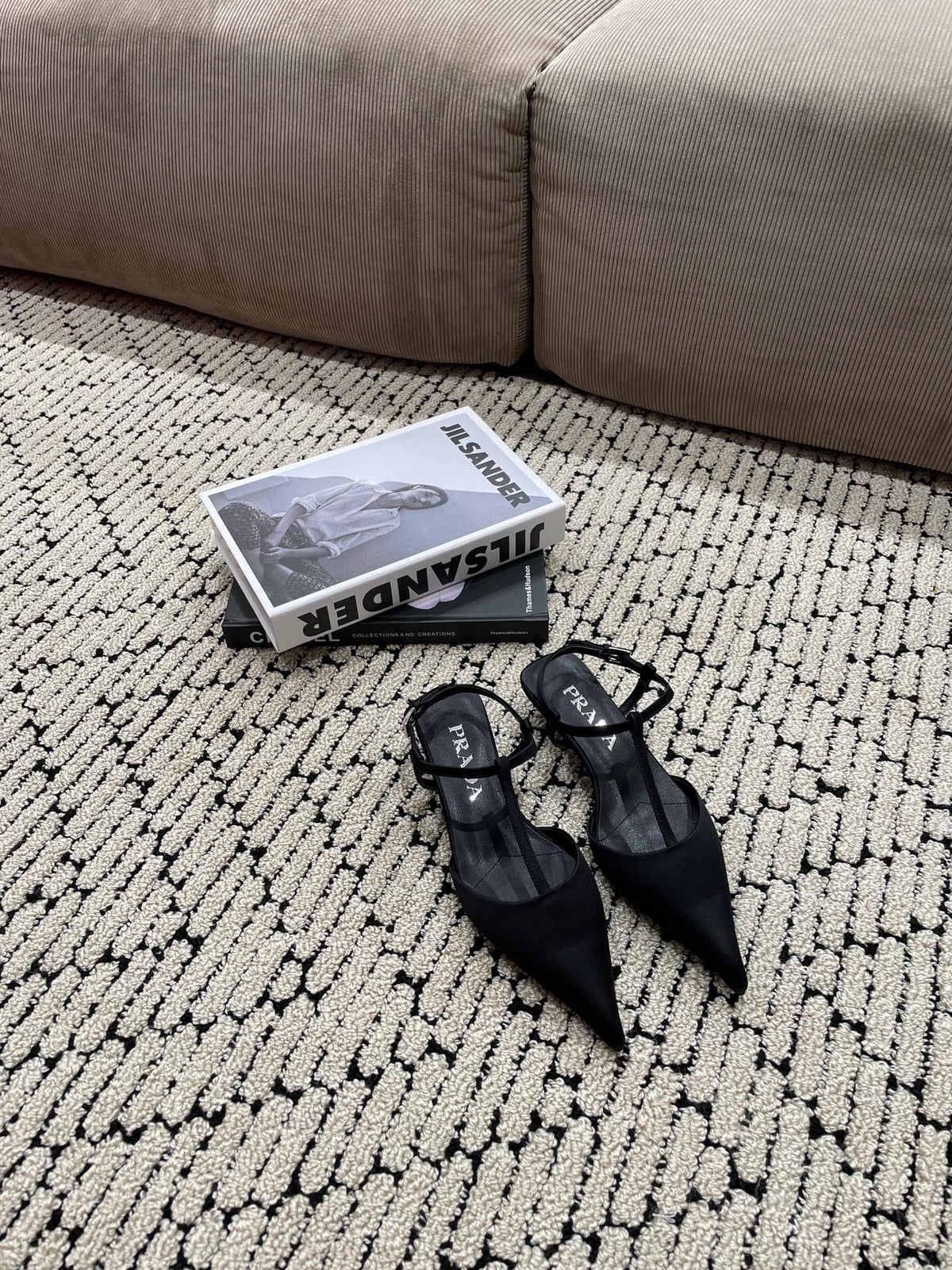 PRADA SATIN SLINGBACK PUMPS BLACK