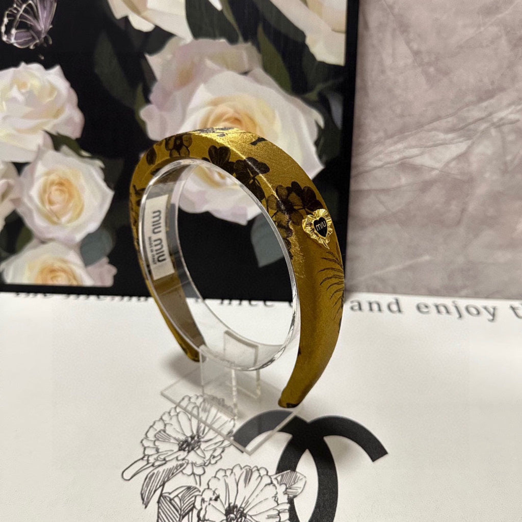 SILK THICK HEADBAND DIJON YELLOW 239959