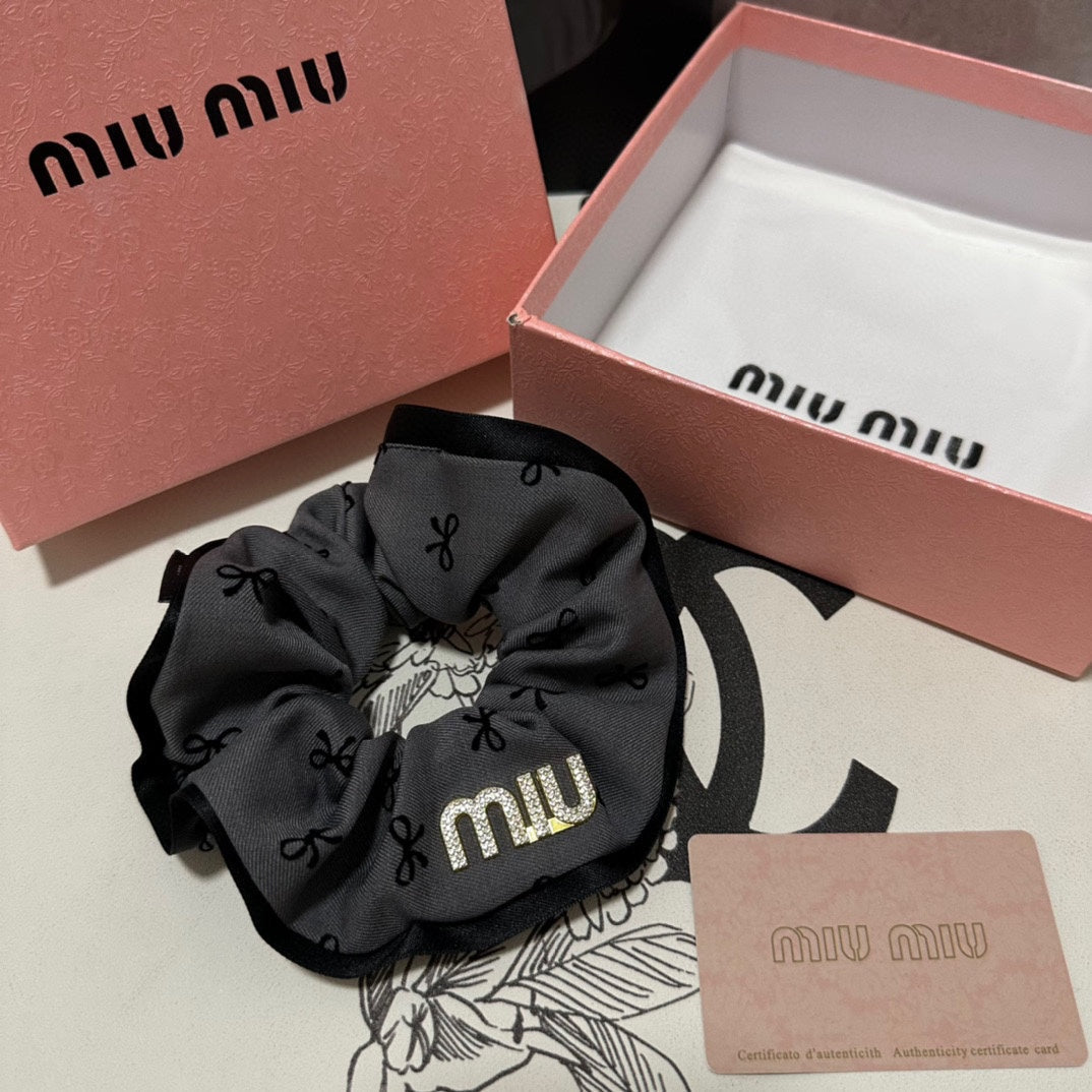 HAIR TIE IN GRAY MIX BLACK SPANDEX FABRIC 432829