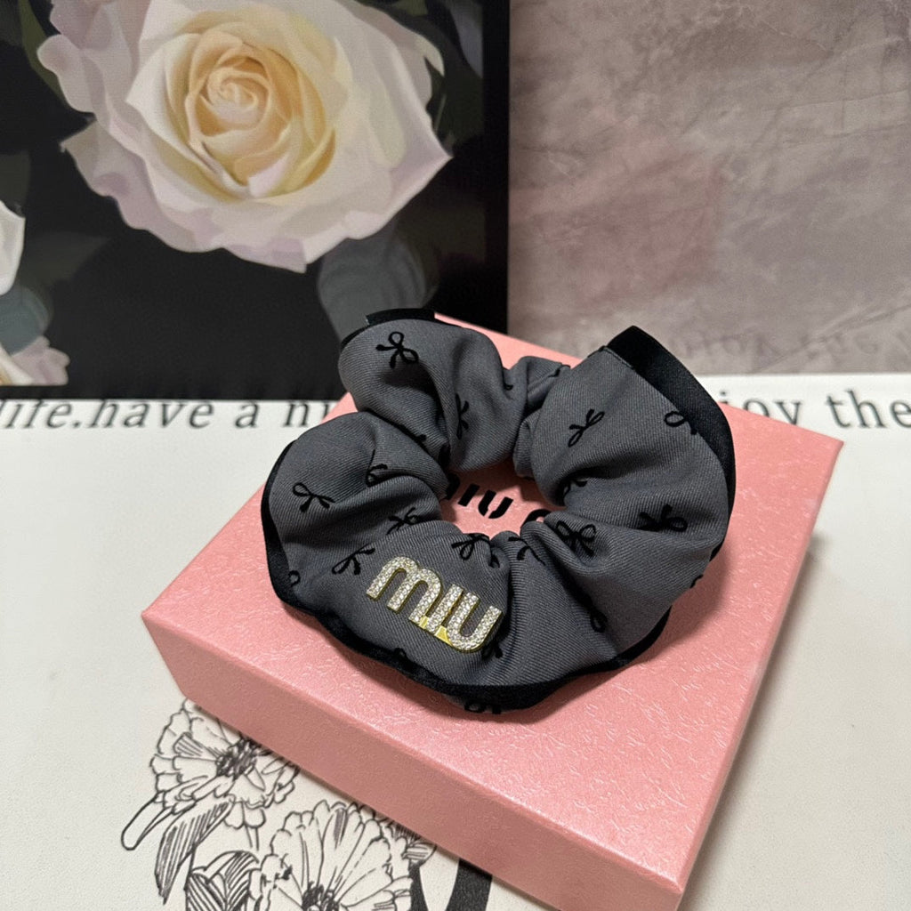 HAIR TIE IN GRAY MIX BLACK SPANDEX FABRIC 432829