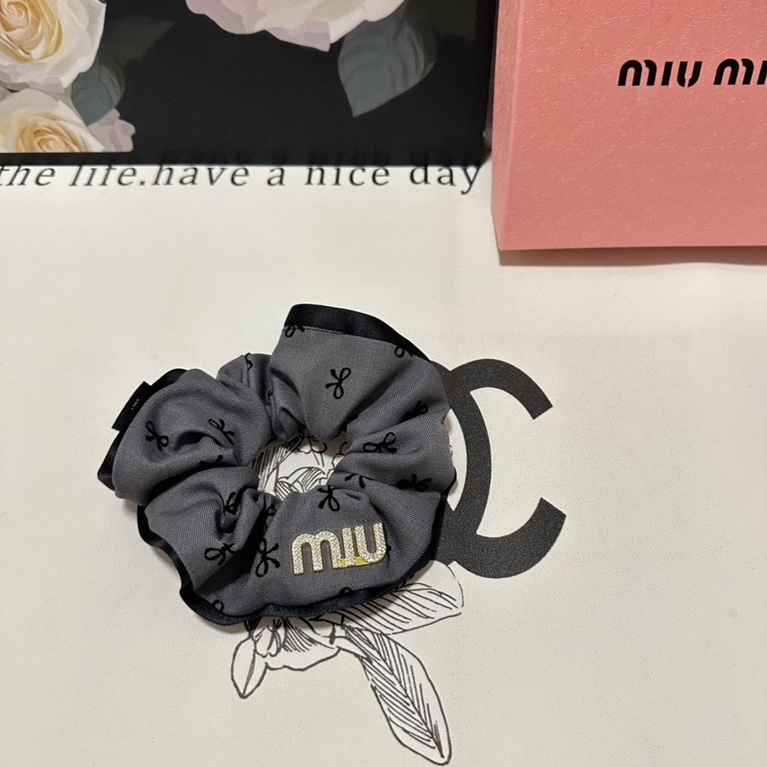 HAIR TIE IN GRAY MIX BLACK SPANDEX FABRIC 432829