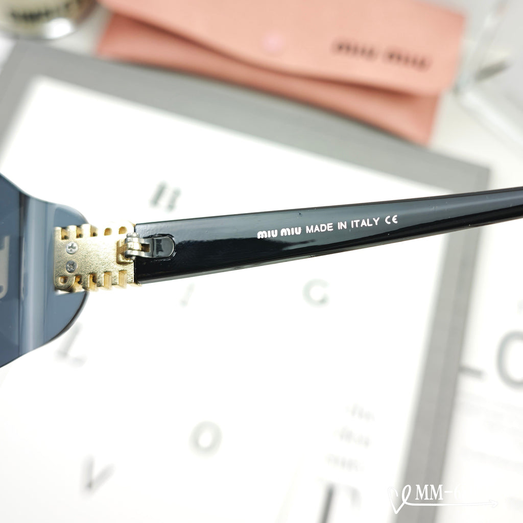 LOGO SUNGLASSES 68076 IN BLACK ACETATE