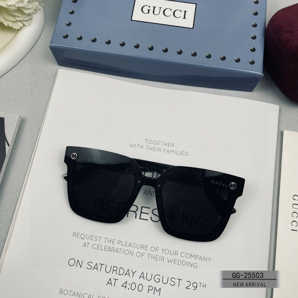 EMBOSSED LOGO SQUARE FRAME SUNGLASSES 25503 IN ACETATE