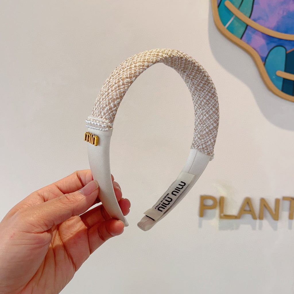 HEADBAND IN WHITE TWEED AND SILK 262050