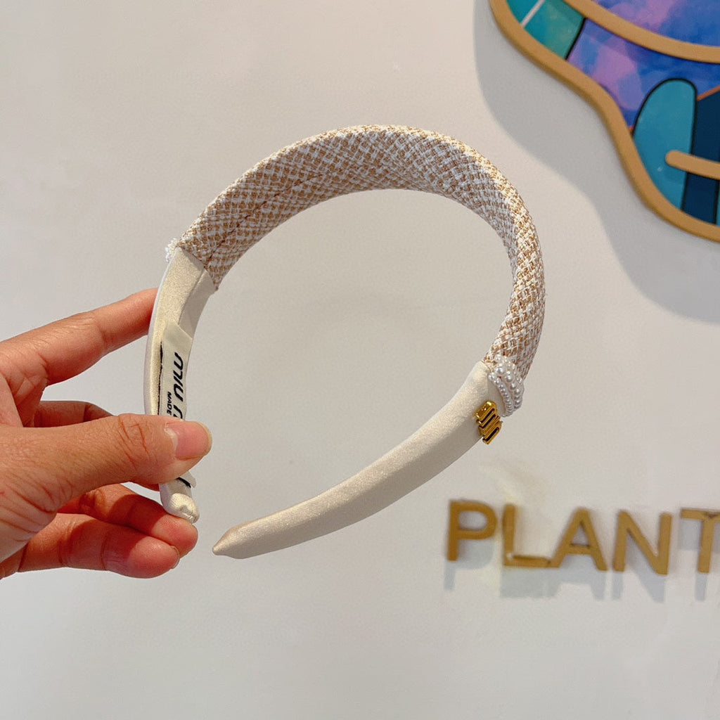 HEADBAND IN WHITE TWEED AND SILK 262050