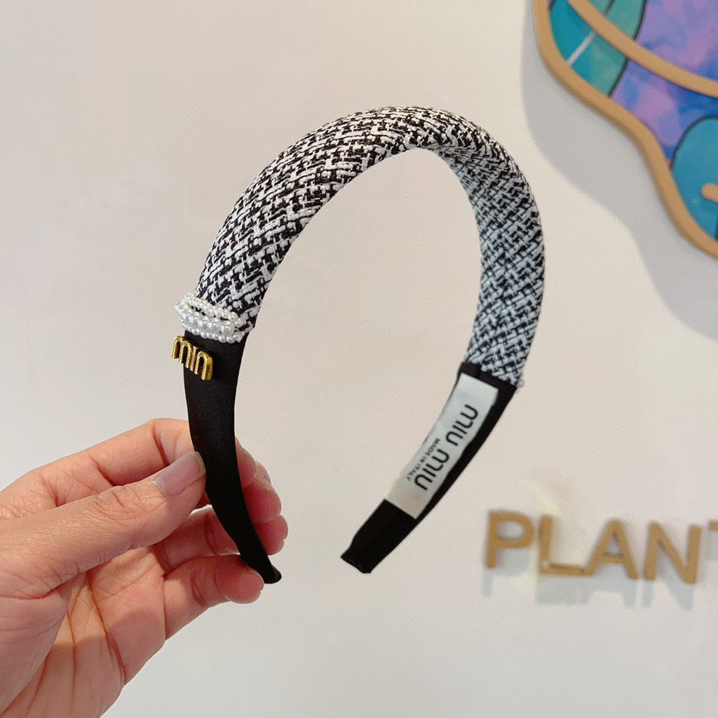 HEADBAND IN BLACK TWEED AND SILK 262052