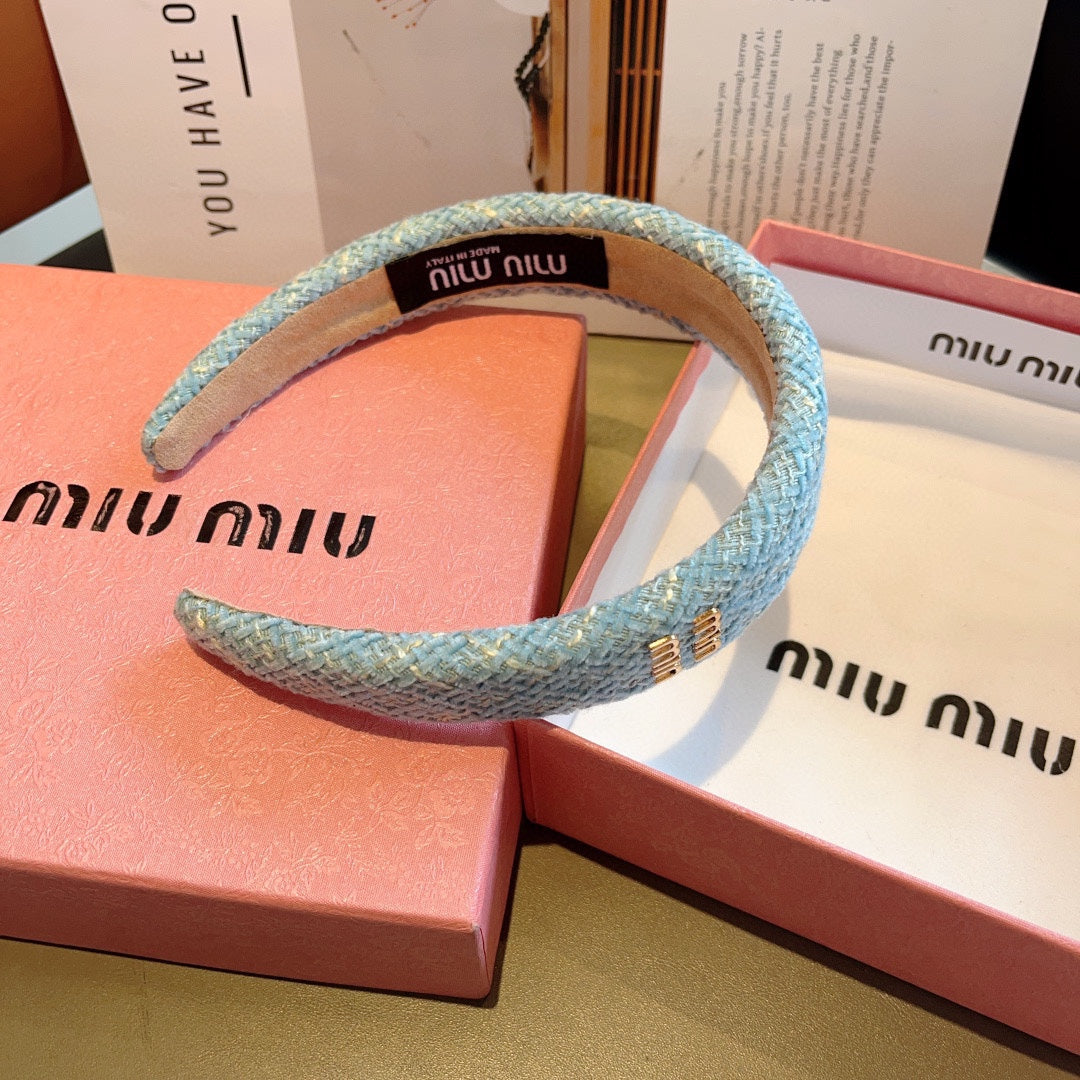 SIMPLE HAIRBAND IN SKY BLUE TWEED 282731
