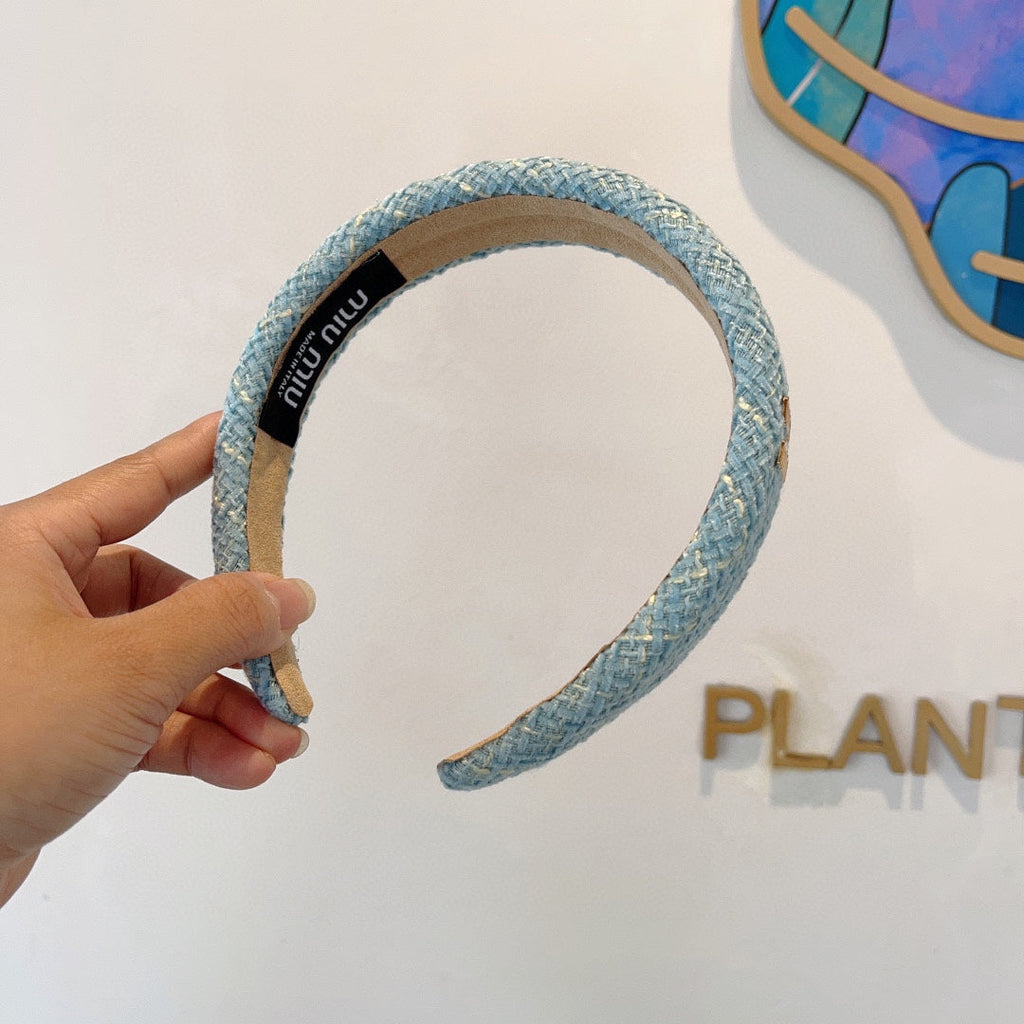 SIMPLE HAIRBAND IN SKY BLUE TWEED 282731