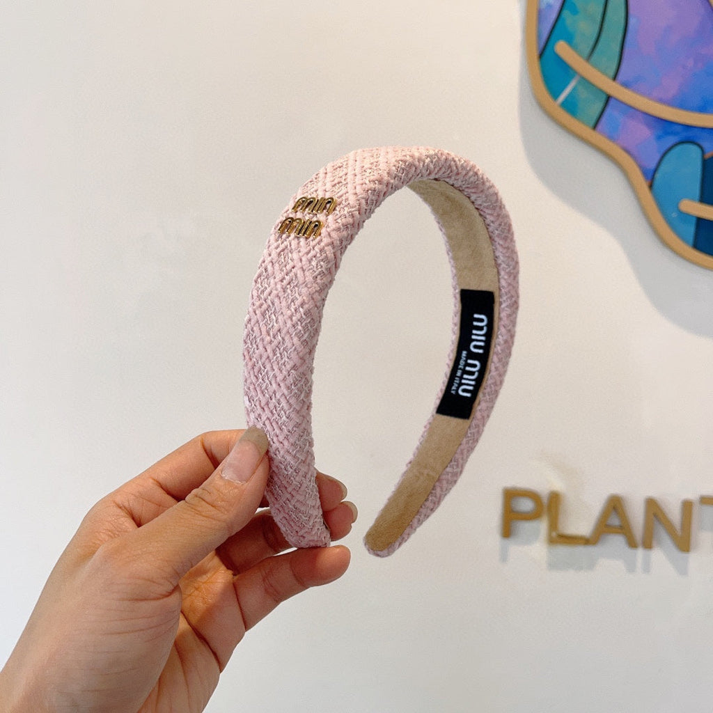 SIMPLE HAIRBAND IN LIGHT PINK TWEED 282732