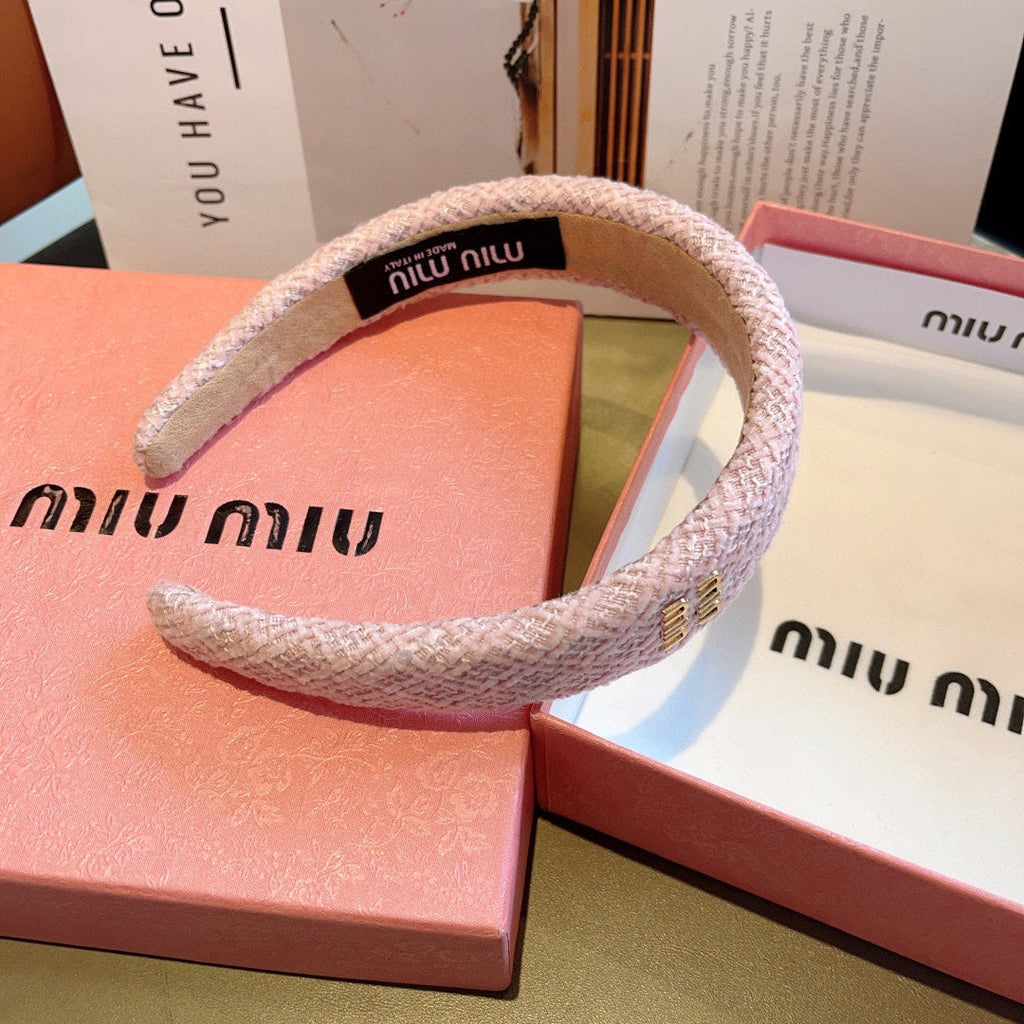 SIMPLE HAIRBAND IN LIGHT PINK TWEED 282732
