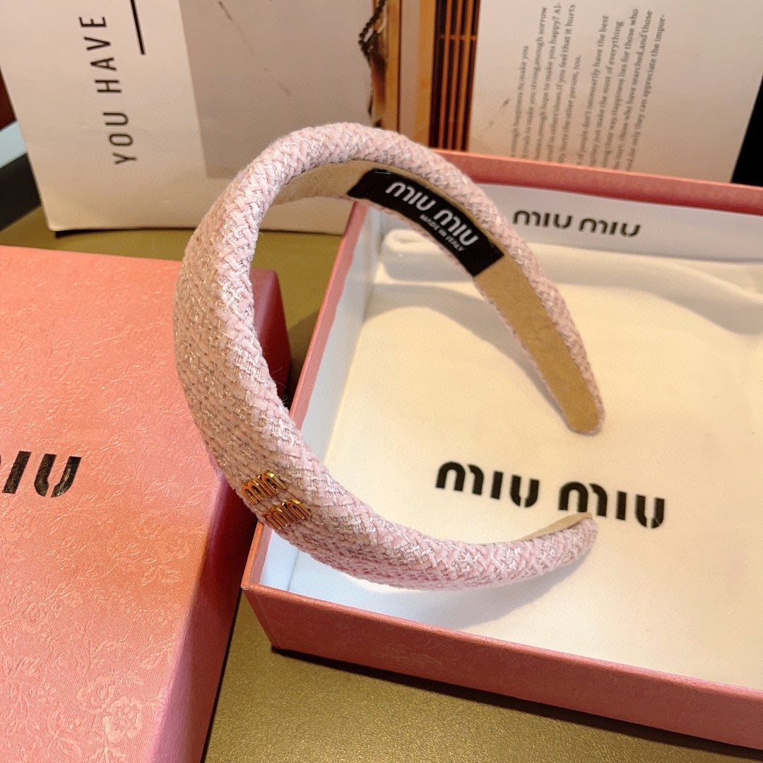 SIMPLE HAIRBAND IN LIGHT PINK TWEED 282732