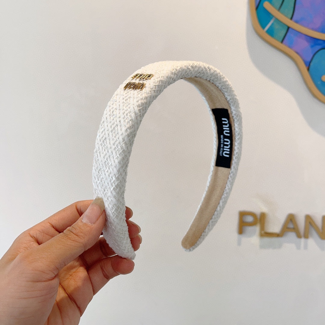 SIMPLE HAIRBAND IN WHITE TWEED 282733