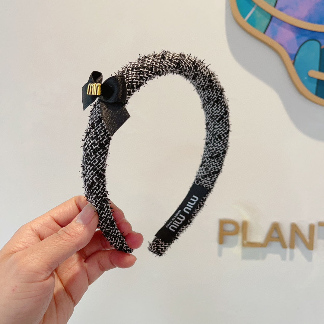 BLACK MIX WHITE HEADBAND TWEED 409371