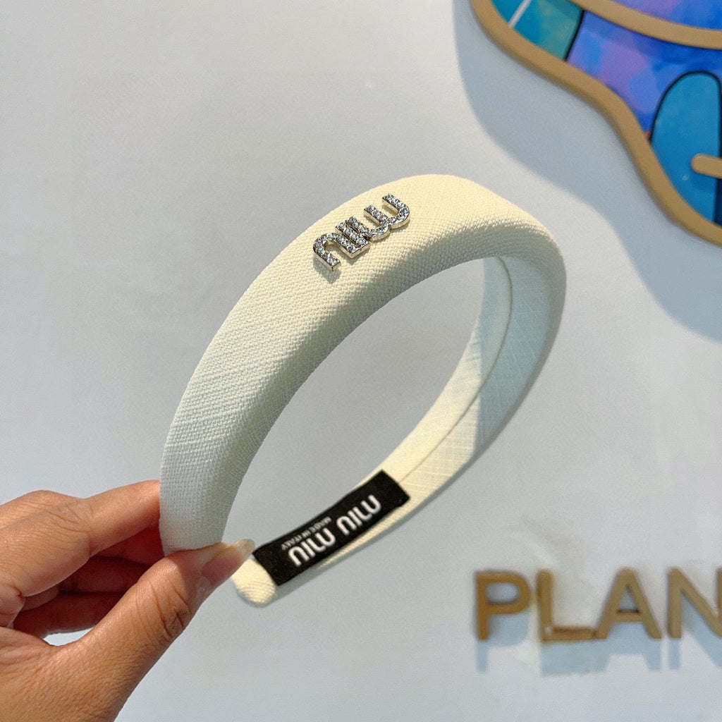 THICK HAIR BAND IN WHITE RAW FABRIC 423576