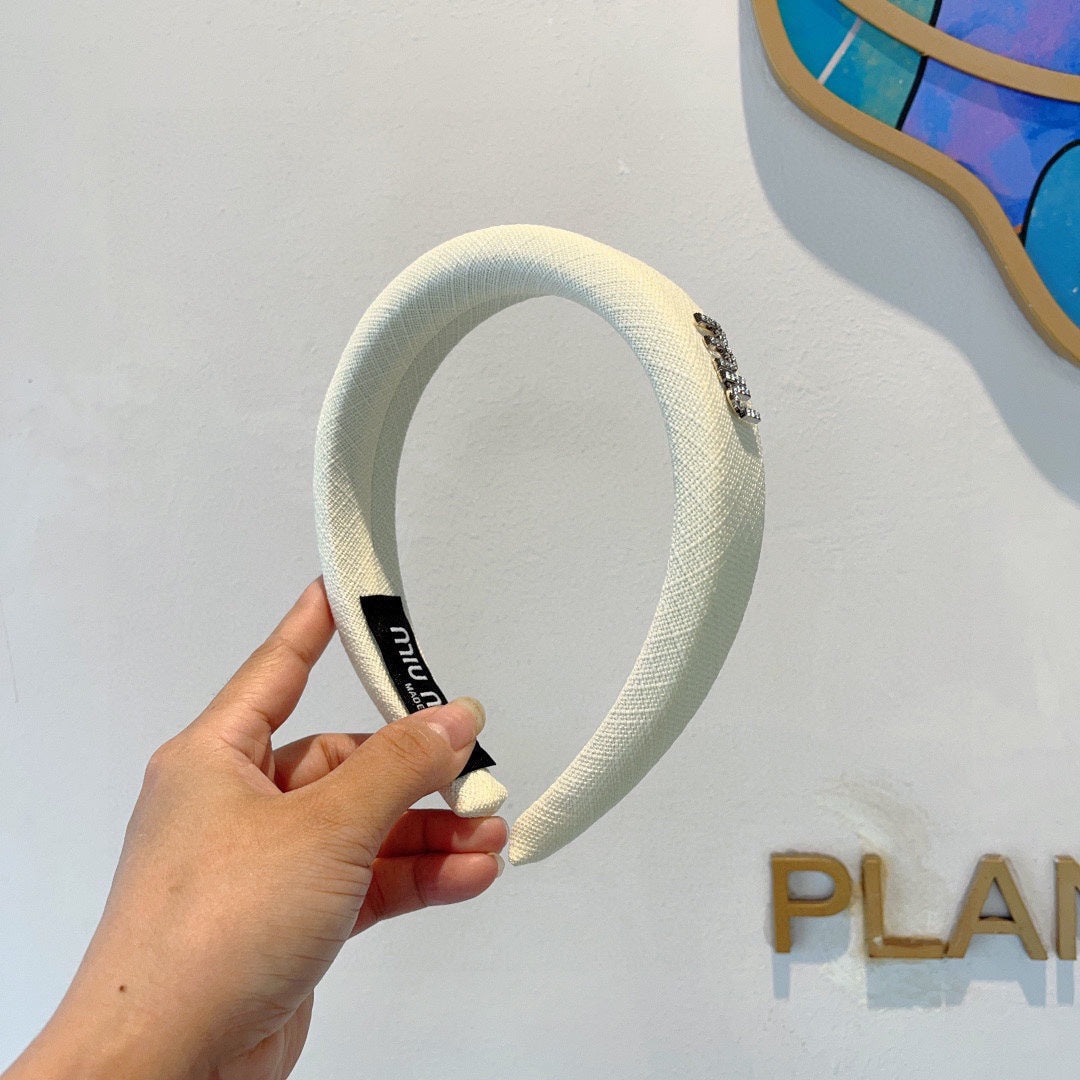 THICK HAIR BAND IN WHITE RAW FABRIC 423576