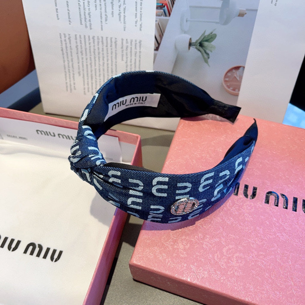 HEADBAND IN PRUSSIAN BLUE DENIM 432756