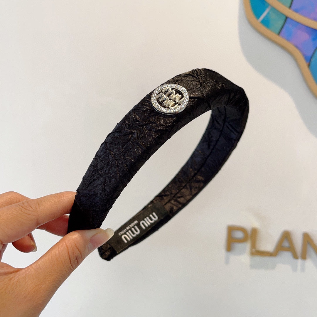 THICK HEADBAND IN BLACK FABRIC 432779