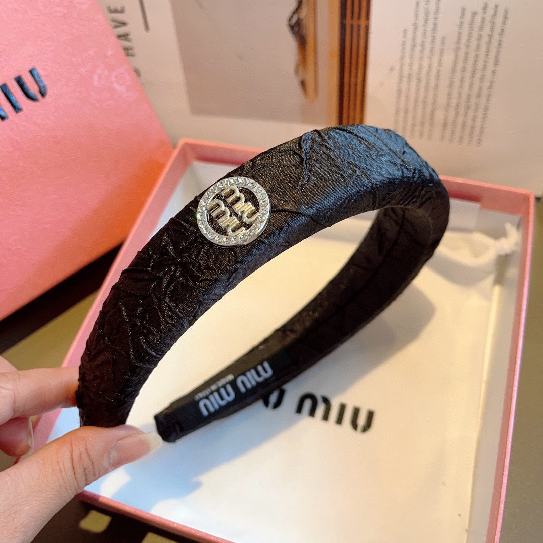 THICK HEADBAND IN BLACK FABRIC 432779