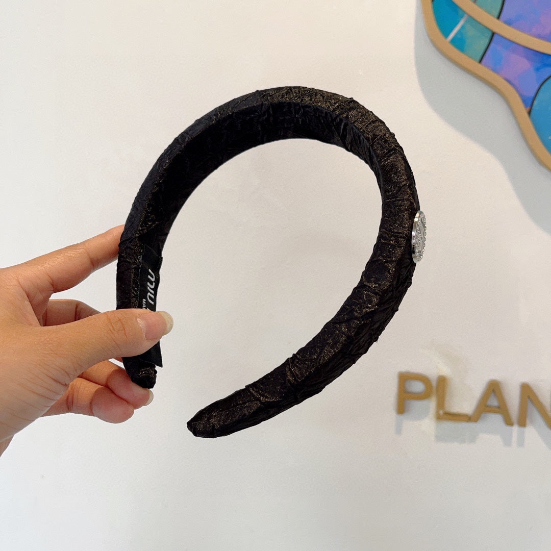 THICK HEADBAND IN BLACK FABRIC 432779