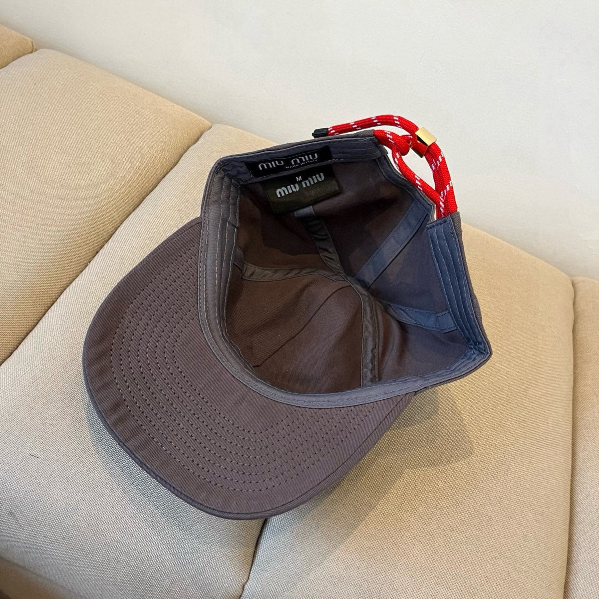 MM BASEBALL CAP IN DARK GREY KHAKI FABRIC STYLE 4