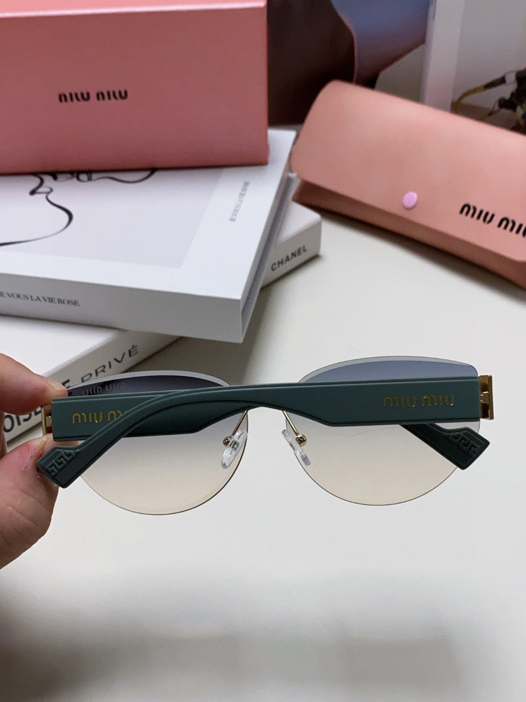 LOGO SUNGLASSES 513012 IN BLUE ACETATE