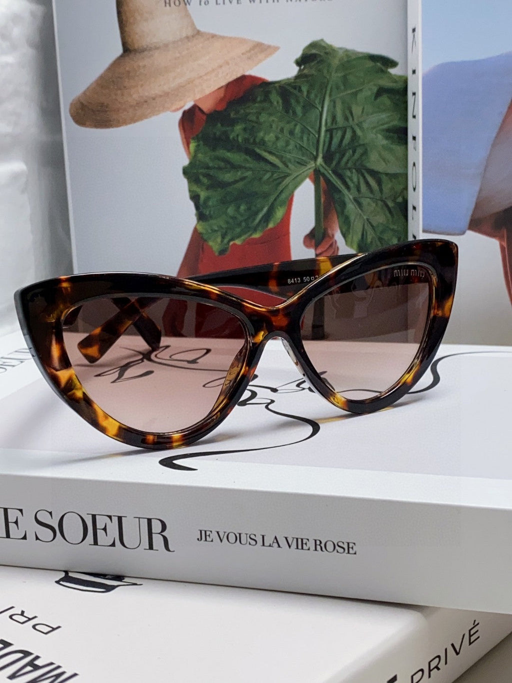 GLIMPSE CAT EYE SUNGLASSES 555885 IN HAVANA ACETATE