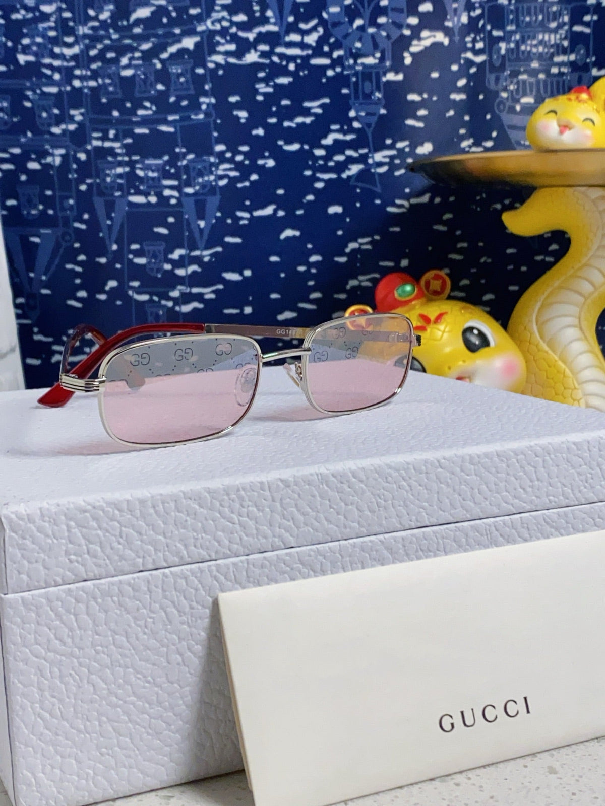 RECTANGULAR FRAME SUNGLASSES GG1457S IN METAL