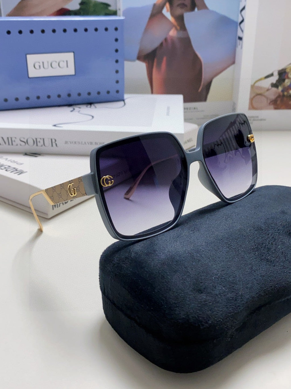 SQUARE FRAME SUNGLASSES 567447 IN ACETATE