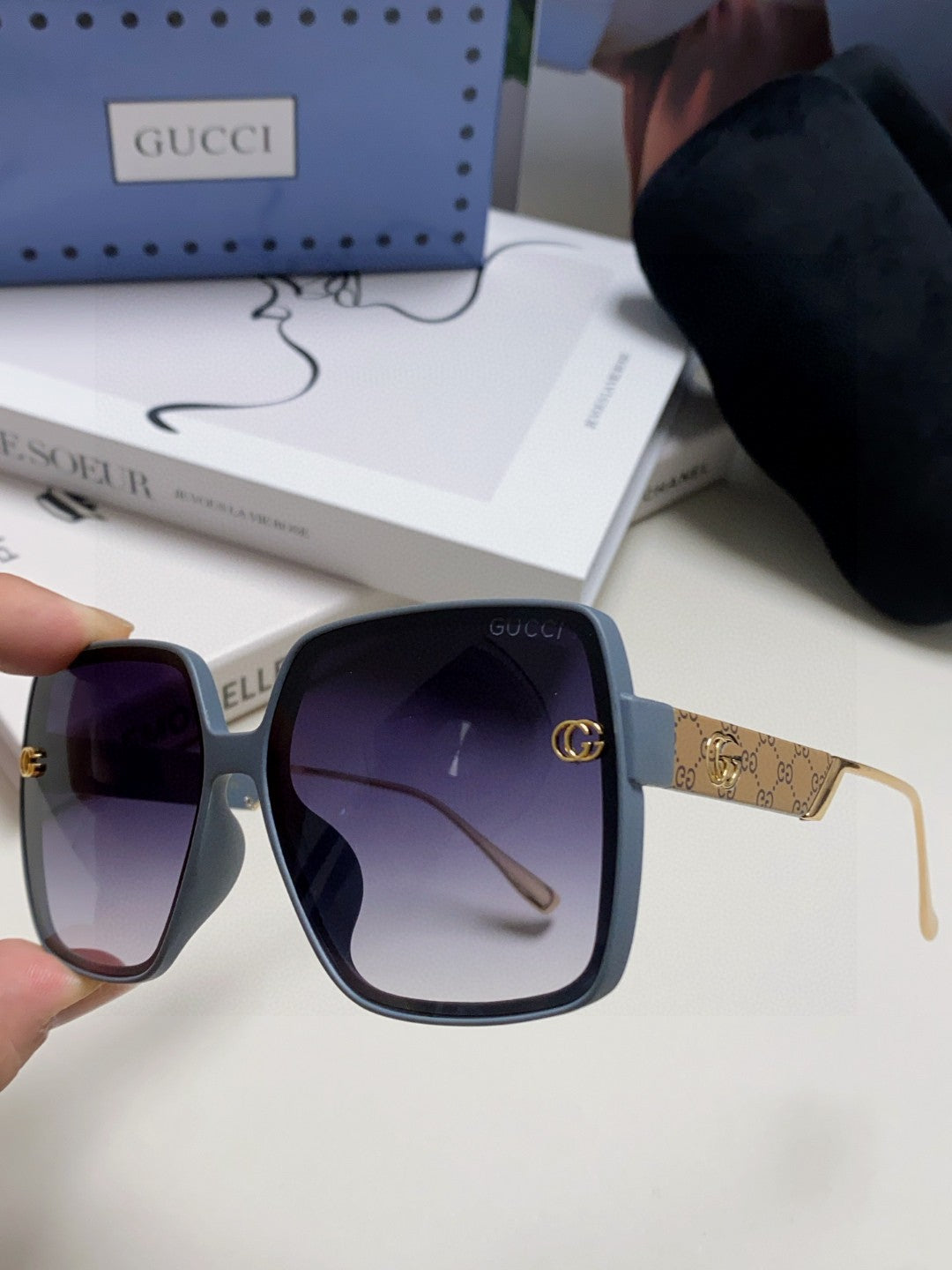 SQUARE FRAME SUNGLASSES 567447 IN ACETATE