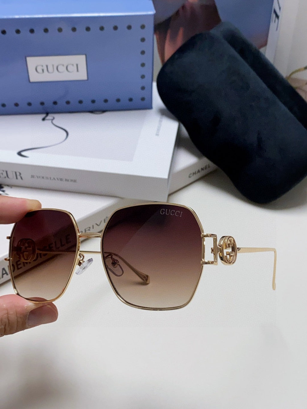 SQUARE FRAME SUNGLASSES 570217 IN METAL