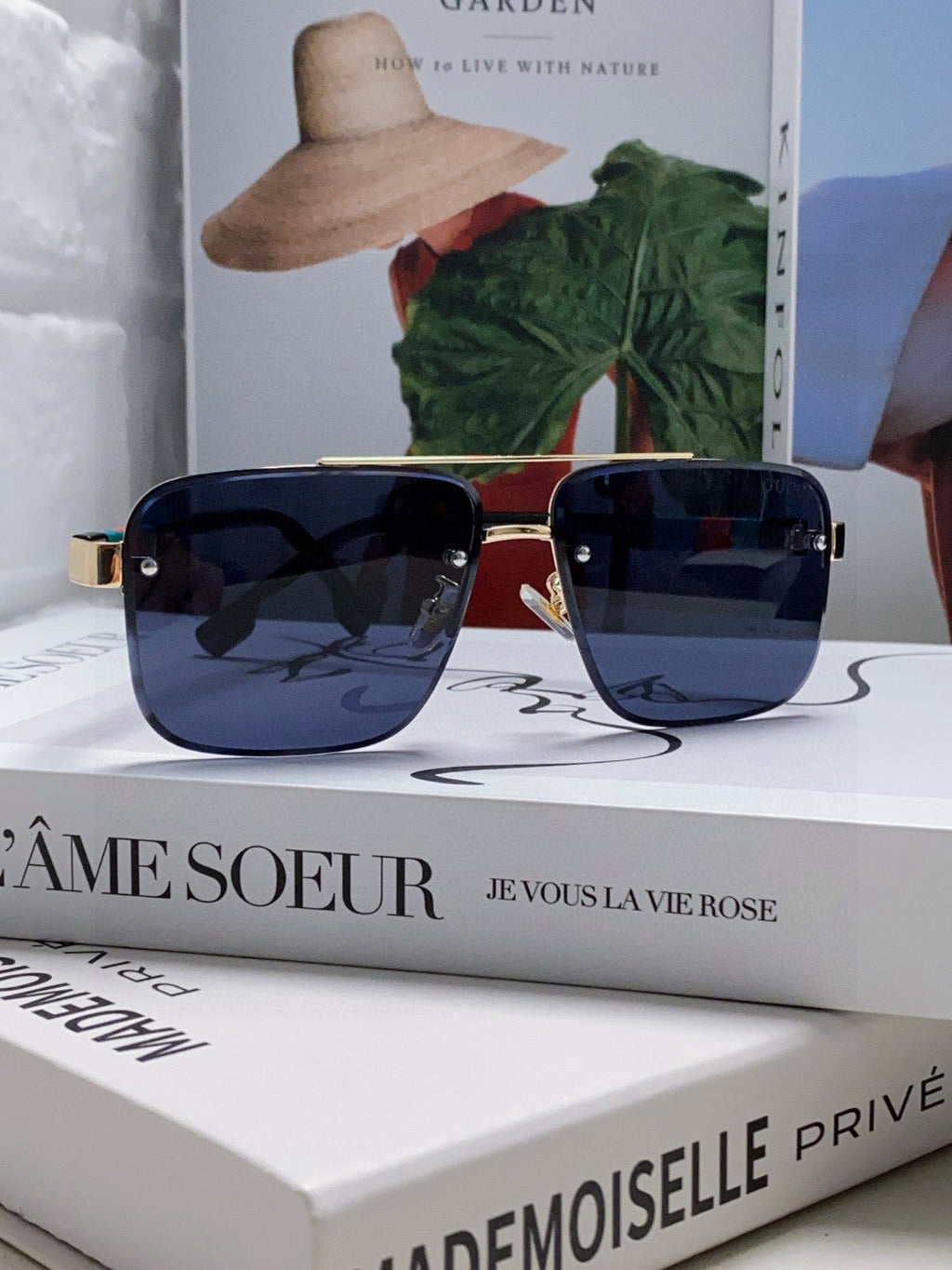 RECTANGULAR FRAME SUNGLASSES 576873 IN METAL