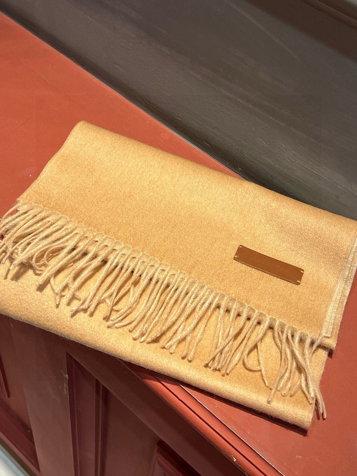 LOUIS VUITTON SCARF 180 CM IN MEDIUM BROWN CASHMERE 396482