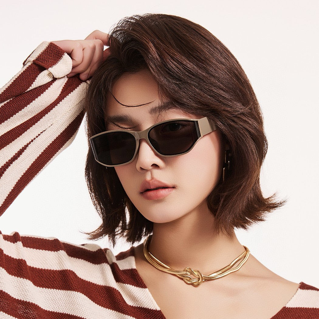 GEOMETRIC FRAME SUNGLASSES G0317 IN ACETATE