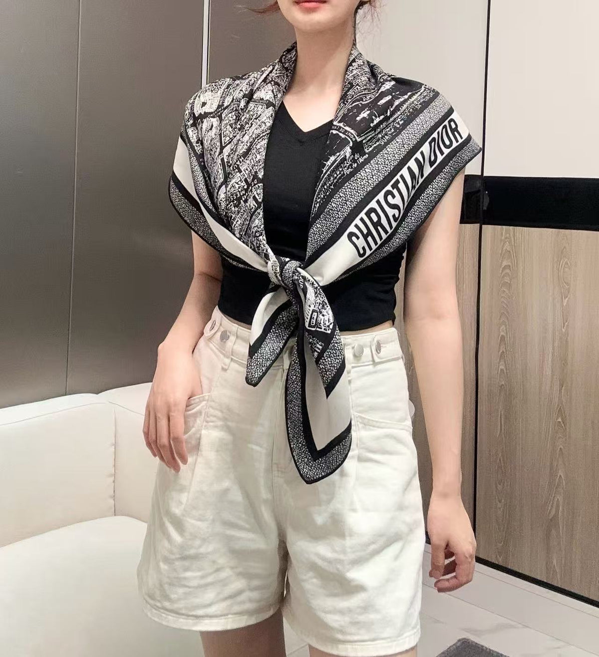 DIOR SCARF 110 CM IN SILK 730651