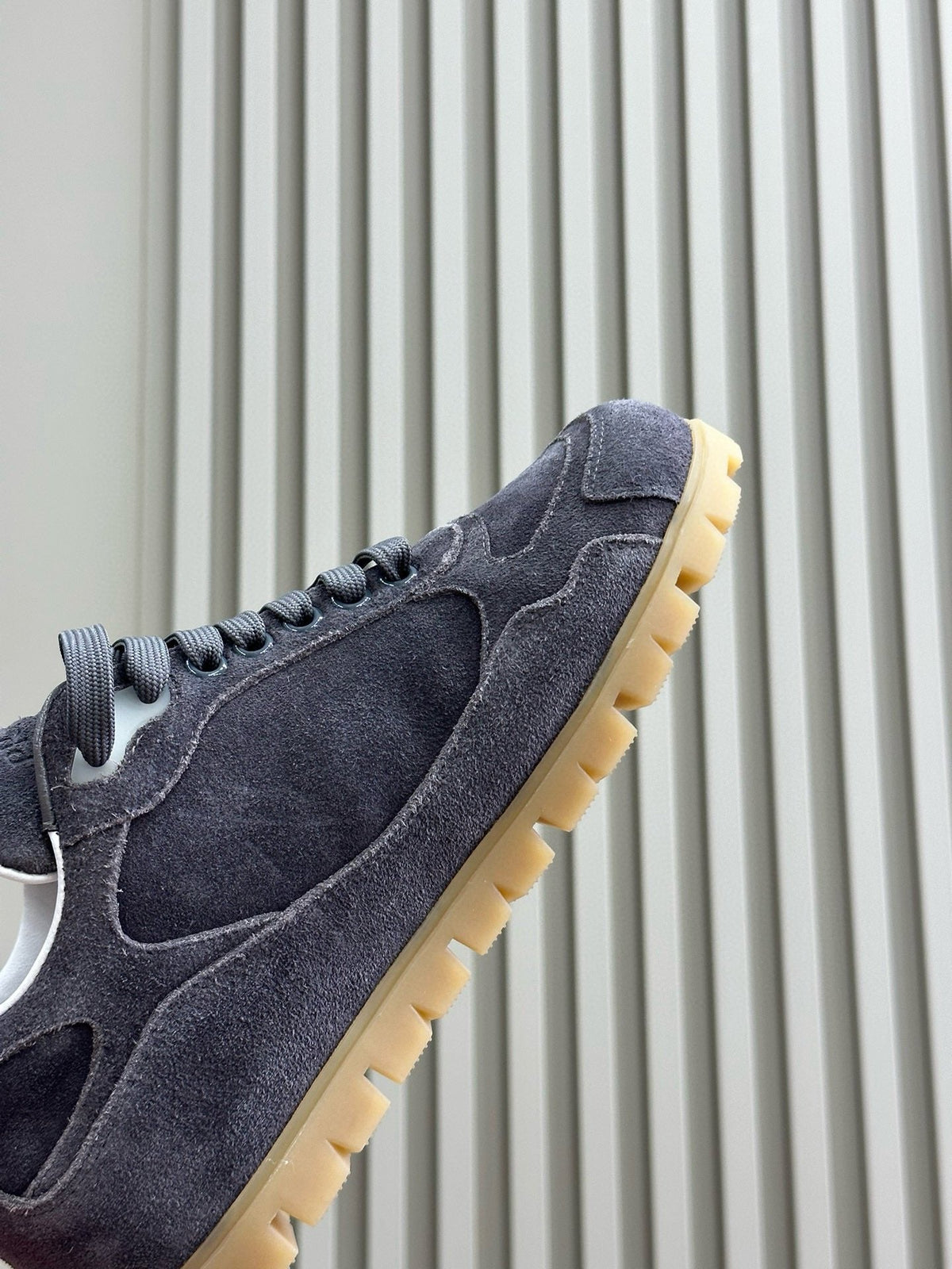 PRADA TRAIL FADED SUEDE SNEAKERS CHARCOAL